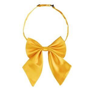 Adjustable Solid Color Pre-tied Bowknot Halter Neck Bow Tie One Size Yellow